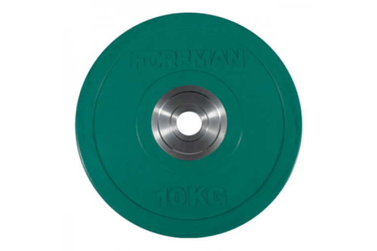 Олимпийский бампированный диск FOREMAN FM/BM 10 кг, зеленый 