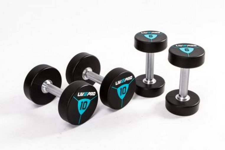 Гантели в уретане 2 кг Live Pro Premium Urethane Dumbbells LP8000-02 фото 1