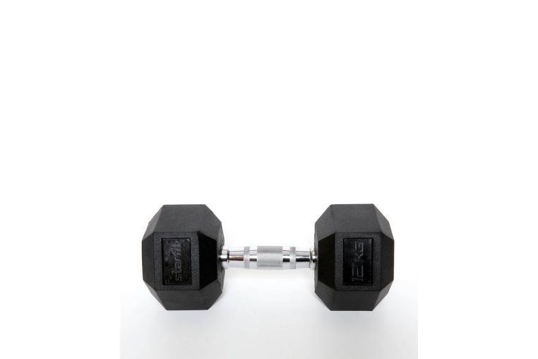 Гантель гексагональная Pro, обрезиненная, 12 кг Star fit DB-301 черный фото 2