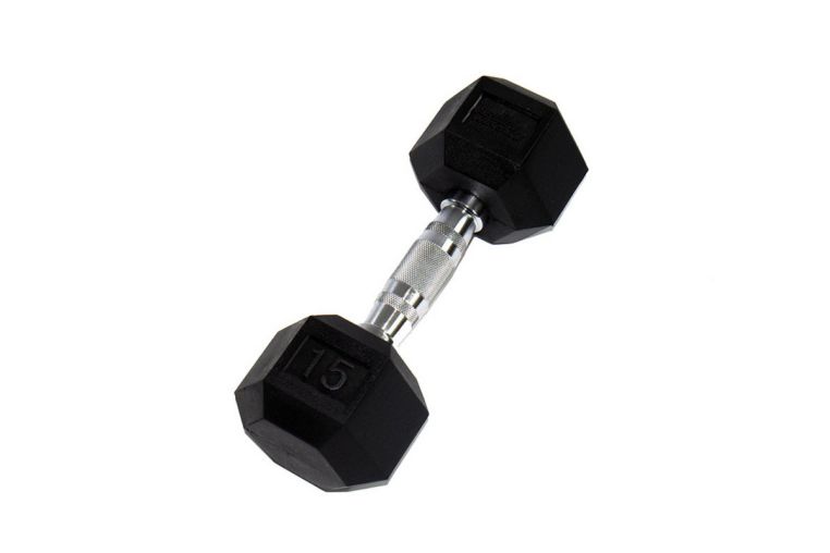 Гантель Perform Better Rubber Encased Hex Dumbbells 15 кг PB\0543-15\BK-00-00 