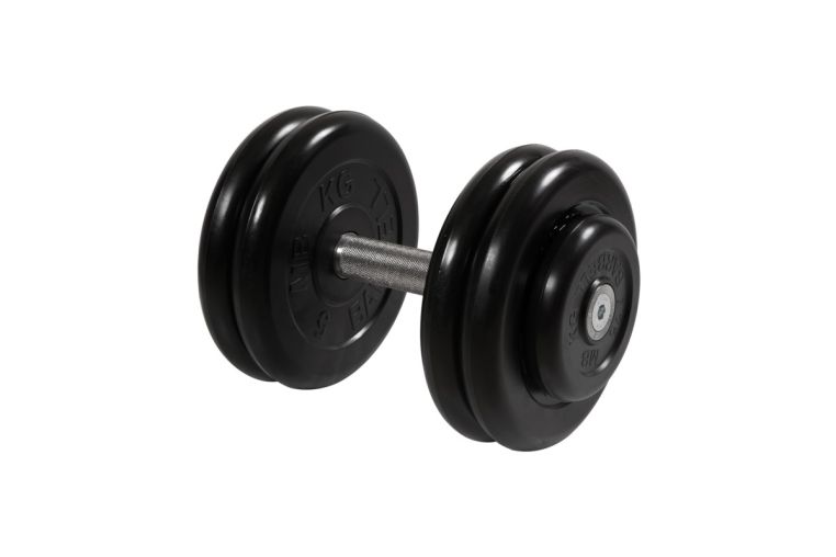 Гантель неразборная, с невращ. хром. ручкой, 23,5 кг MB Barbell MB-FdbM-BN23,5 