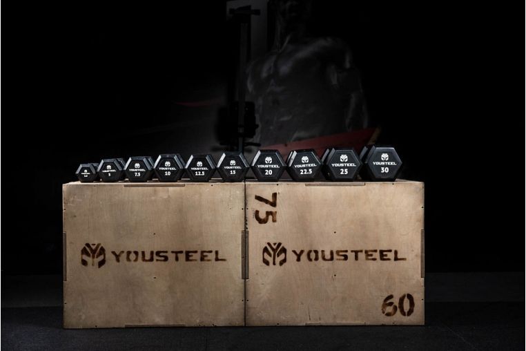 Гантель обрезиненная YouSteel HEX DB 40 кг фото 2