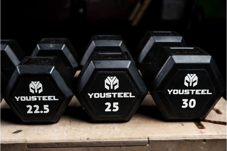 Гантель обрезиненная YouSteel HEX DB 40 кг фото 5