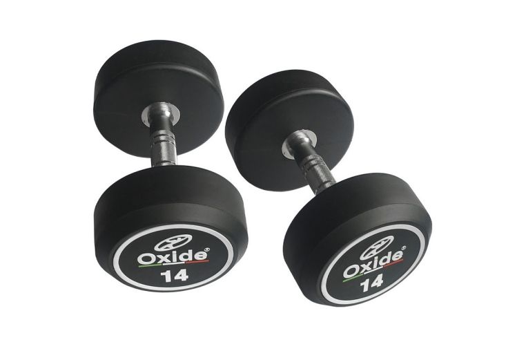 Гантель обрезиненная круглая Oxide Fitness DB145А 8 кг 