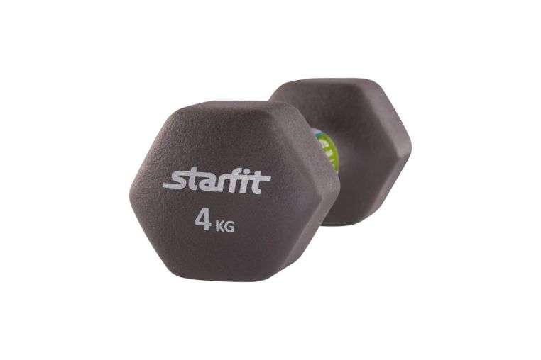 Гантель неопреновая Star Fit DB-201 4 кг, холодный серый, 2 шт фото 1
