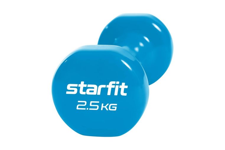 Гантель виниловая Core 2,5 кг Star Fit DB-101 синий, 2 шт фото 3