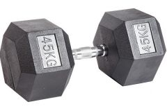 Гантель гексагональная обрезиненная ZSO 45 кг