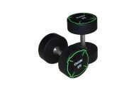 Гантель круглая, полиуретановая 25кг Oxide Fitness прямая хромированная ручка со сплошной накаткой ODB01