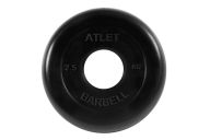 Диск обрезиненный d51мм MB Barbell Atlet 2,5кг черный MB-AtletB51-2,5