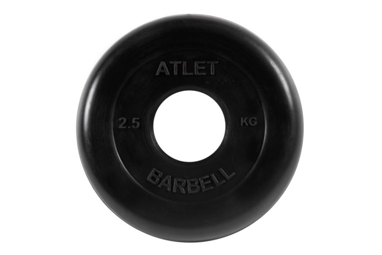 Диск обрезиненный d51мм MB Barbell Atlet 2,5кг черный MB-AtletB51-2,5 