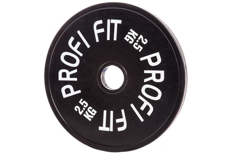 Диск для штанги Profi-Fit каучуковый, черный, d-51 2кг фото 3