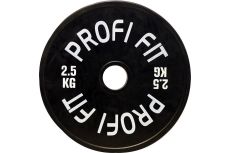 Диск для штанги Profi-Fit каучуковый, черный, d-51 2,5кг