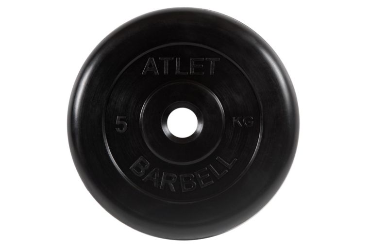 Диск обрезиненный d26мм MB Barbell MB-AtletB26-5 5кг черный 