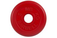 Диск обрезиненный d51мм MB Barbell MB-PltC51-5 5кг красный