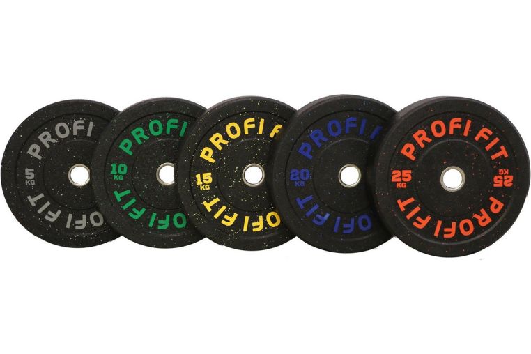 Диск для штанги Profi-Fit Hi-Temp с цветными вкраплениями, d-51 5кг фото 1