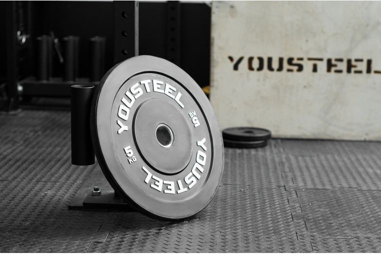 Диск каучуковый для штанги YouSteel тренировочный черный 25кг фото 1