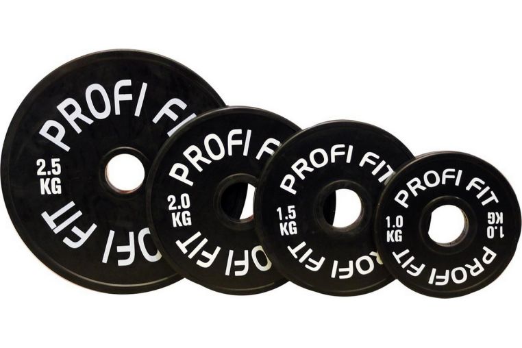 Диск для штанги Profi-Fit каучуковый, черный, d-51 1,5кг фото 1
