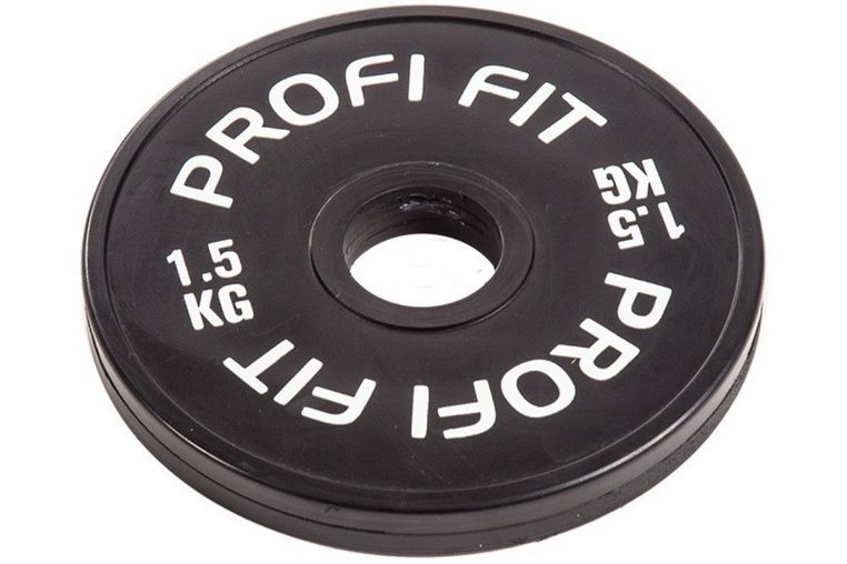 Диск для штанги Profi-Fit каучуковый, черный, d-51 1,5кг фото 4