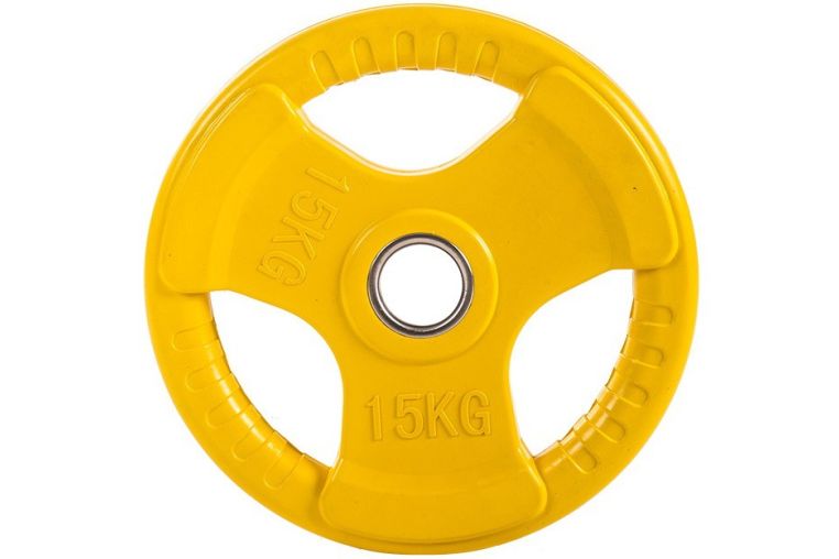Диск обрезиненный ZSO цветной 3 Handle D-51, 15кг 