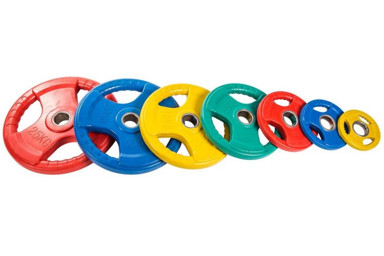 Диск обрезиненный ZSO цветной 3 Handle D-51, 15кг фото 3