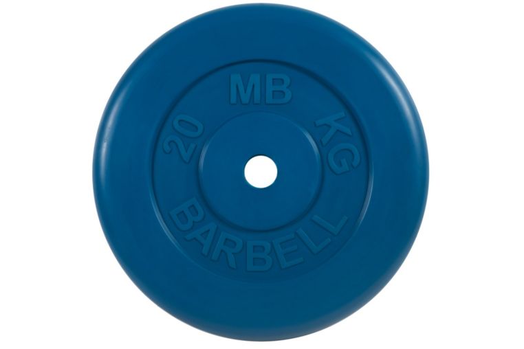 Диск обрезиненный d31мм MB Barbell MB-PltC31-20 20 кг синий 