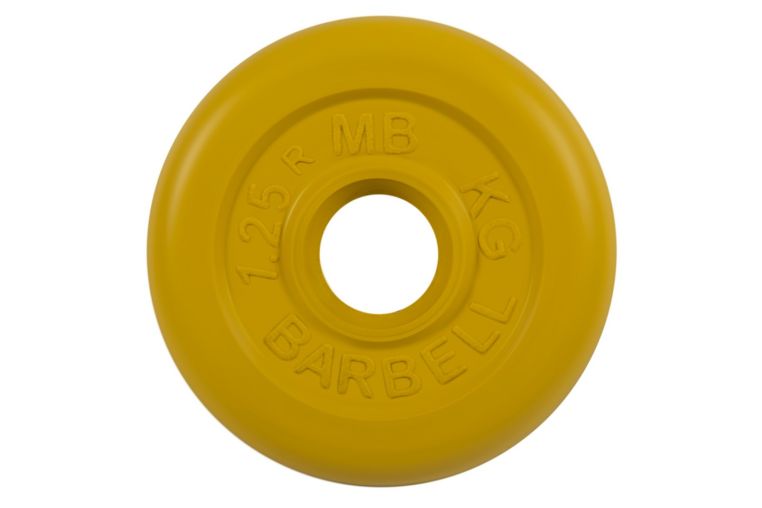 Диск обрезиненный d31мм MB Barbell MB-PltC31-1,25 1,25 кг желтый 