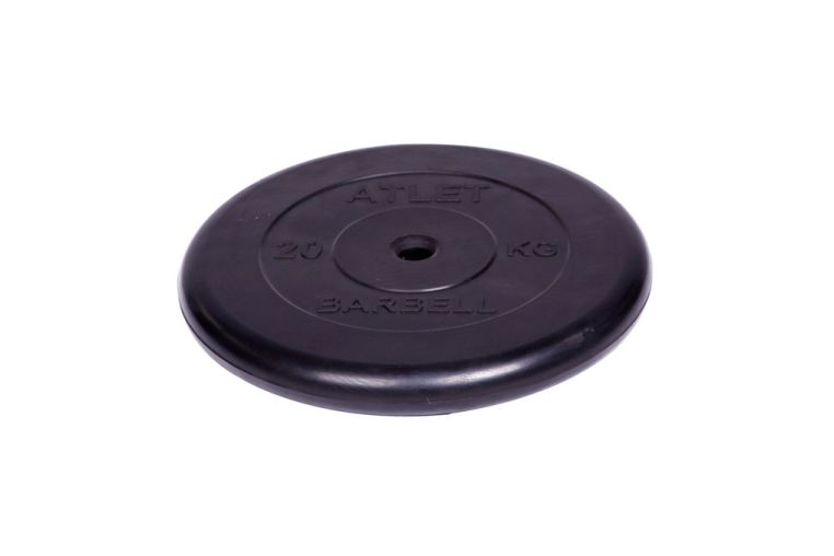 Диск обрезиненный d26мм MB Barbell MB-AtletB26-20 20кг черный фото 1