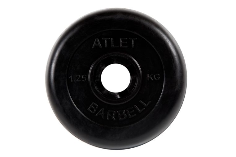 Диск обрезиненный d31мм MB Barbell Atlet 1,25кг черный MB-AtletB31-1.25 