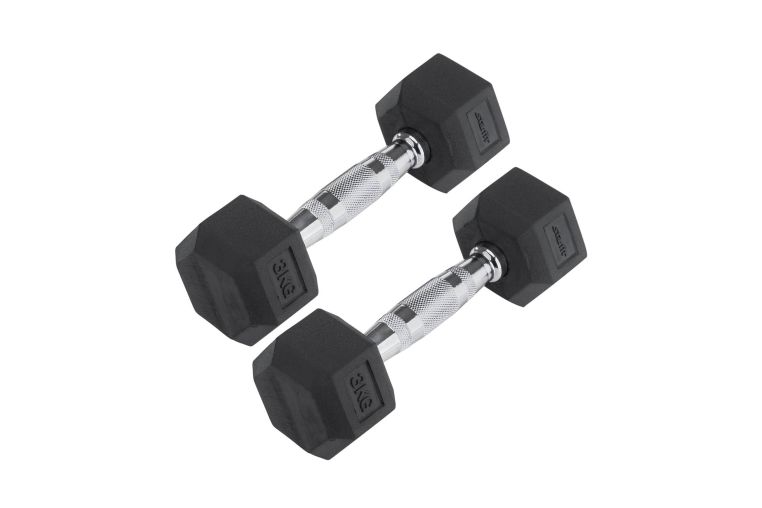 Гантель гексагональная обрезиненная 3 кг Star Fit DB-301 черный, пара 