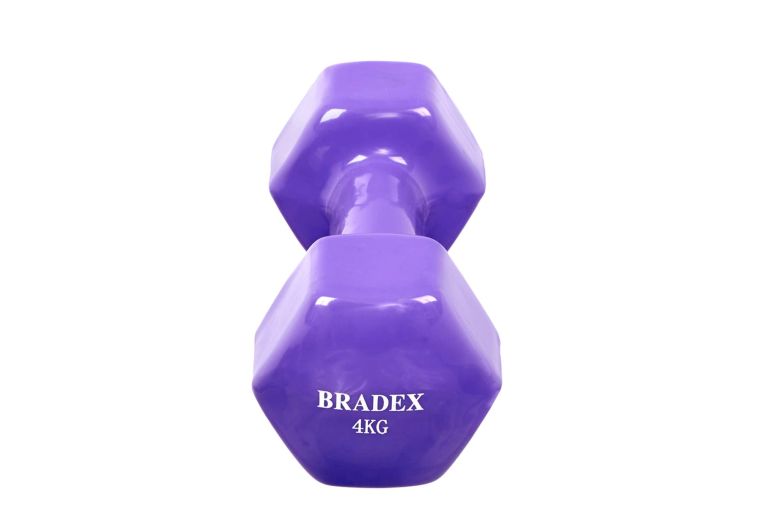 Набор гантелей обрезиненных по 4 кг фиолетовые, 2 шт. Bradex SF 0872 фото 3