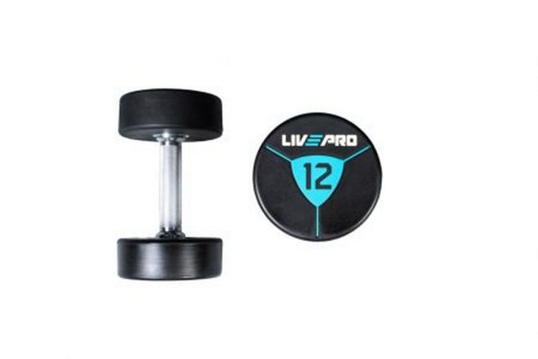 Гантели в уретане 28 кг Live Pro Premium Urethane Dumbbells LP8000-28 фото 3