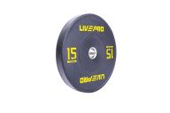 Бампированный диск 15кг Live Pro Black Rubber Bumper Plate NL\LP8038-15\00-00-00