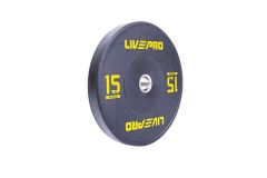 Бампированный диск 15кг Live Pro Black Rubber Bumper Plate NL\LP8038-15\00-00-00