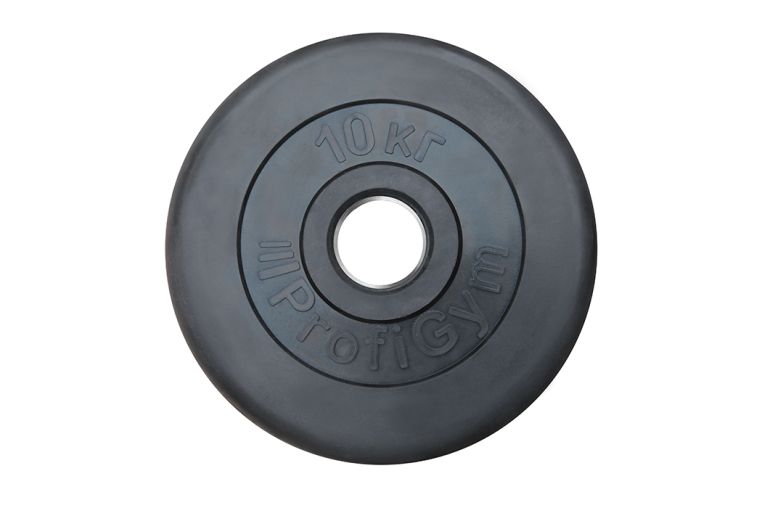 Диск обрезиненный ProfiGym D51 мм чёрный 10,0 кг ДТР-10/51 