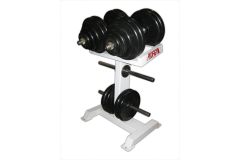 Гантели ProfiGym обрезиненные, 20 кг в наборе, пара на подставке (26мм)