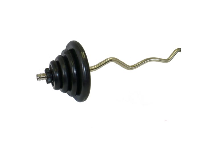 Штанга гнутая (изогнутая) MB Barbell EZ-образная 45 кг (МВ) чёрная 