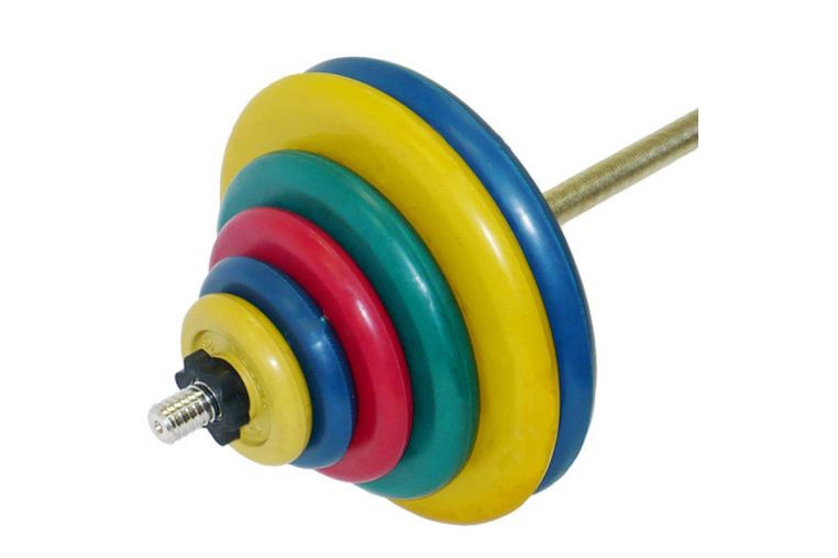 Штанга тренировочная MB Barbell 117,5 кг (МВ) цветная 