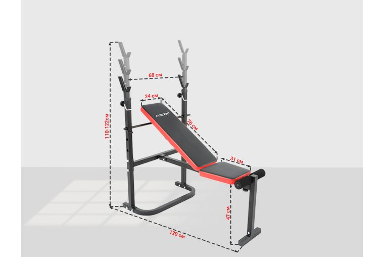 Скамья силовая со стойками UnixFit BENCH 120 BSBN120 фото 3