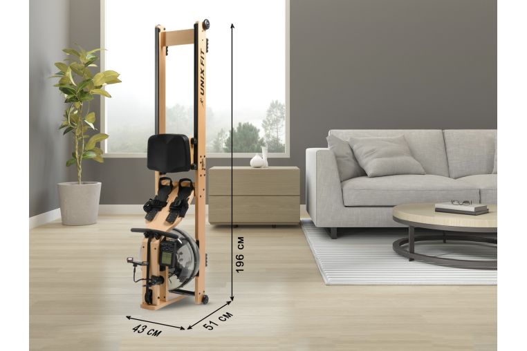 Гребной тренажер UnixFit Wood Rower Light RM9000PLW фото 13