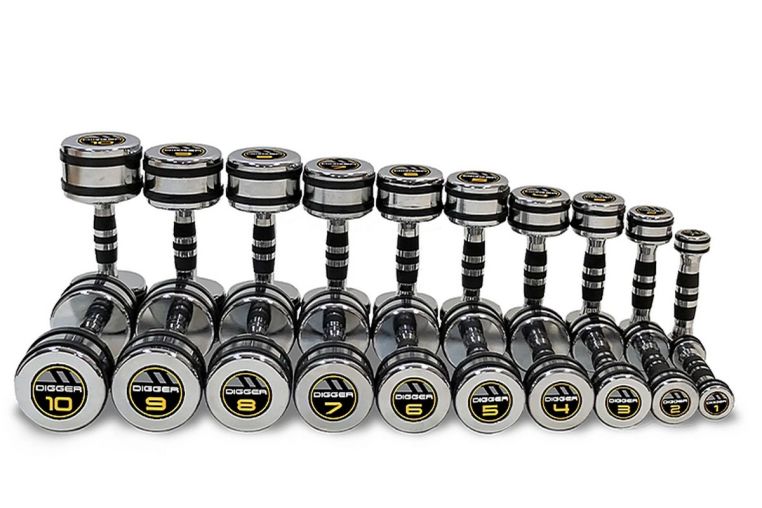 Комплект хромированных гантелей 10 пар от 1 до 10кг Hasttings Digger HD51D5B-1-10 