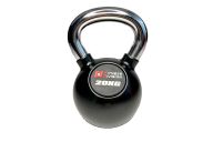 Гиря 20 кг обрезиненная с хромированной ручкой Fitness Division DB-KDB-C-20