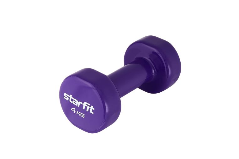 Гантель виниловая Star Fit DB-101 4 кг, фиолетовый. 