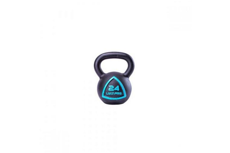 Чугунная гиря 32 кг Live Pro Solid Cast Iron Kettlebell LP8041-32 черный\синий 