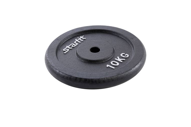 Диск чугунный Star Fit BB-204 10 кг, d=26 мм, черный 