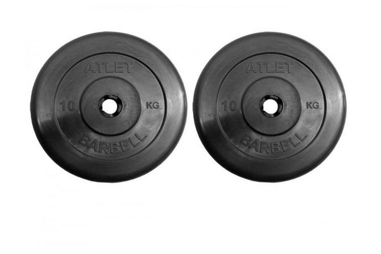 Диски обрезиненные d31 2x10кг MB Barbell Atlet MB-AtletB31-10 черный 