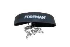 Узкий пояс для отягощений FOREMAN ширина 11,5 см, цепь 100 см, черный