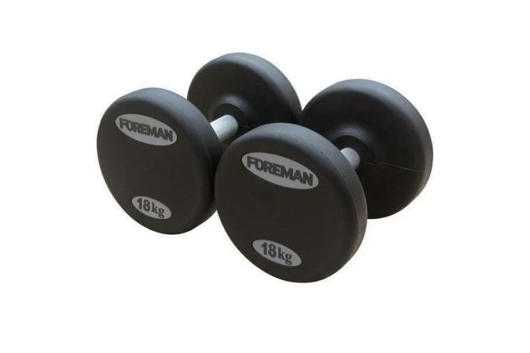 Фиксированные гантели в уретане FOREMAN 4 кг, черный 