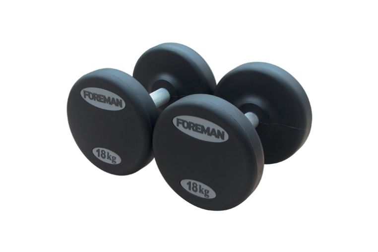 Обрезиненные фиксированные гантели FOREMAN FM/ARD 22 кг, черный, наклейка 
