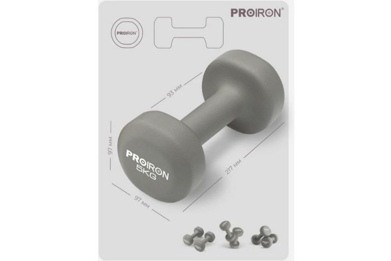 Гантели неопреновые 2шт по 5кг PROIRON Г2050НЕО фото 3