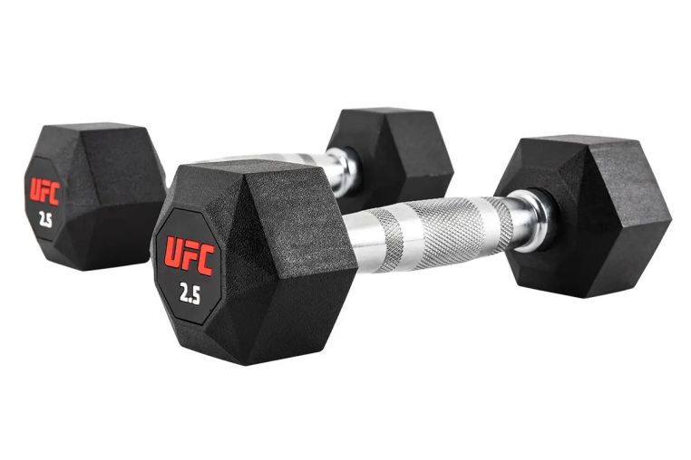 Комплект обрезиненных октагональных гантелей 10 пар от 2,5 до 25кг UFC Octagon Dumbbell UHA-75538-84 фото 1